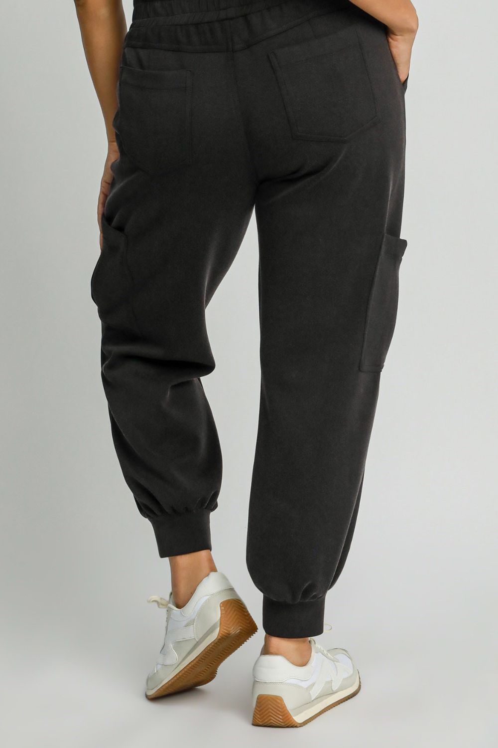 Umgee Full Size Mineral Washed Elastic Waist Cargo Pants Plus Size - Clothes For Her Online Store