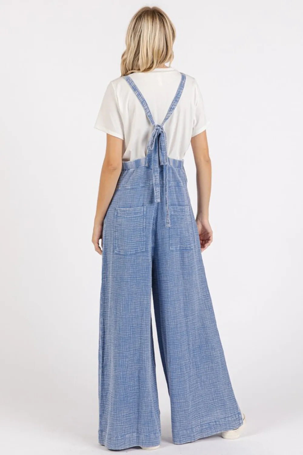 Mittoshop Textured Wide Leg Overalls - Clothes For Her Online Store