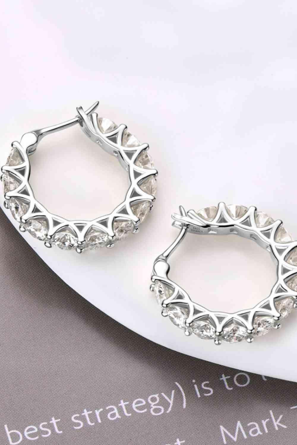 7.2 Carat Moissanite 925 Sterling Silver Earrings - Clothes For Her Online Store