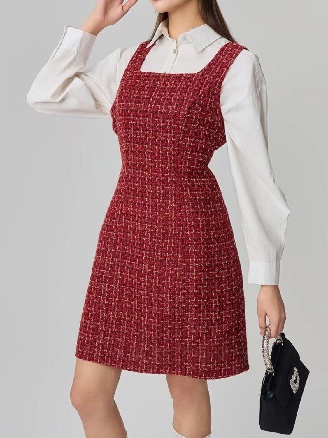 Square Neck Wide Strap Dress - Clothes For Her Online Store