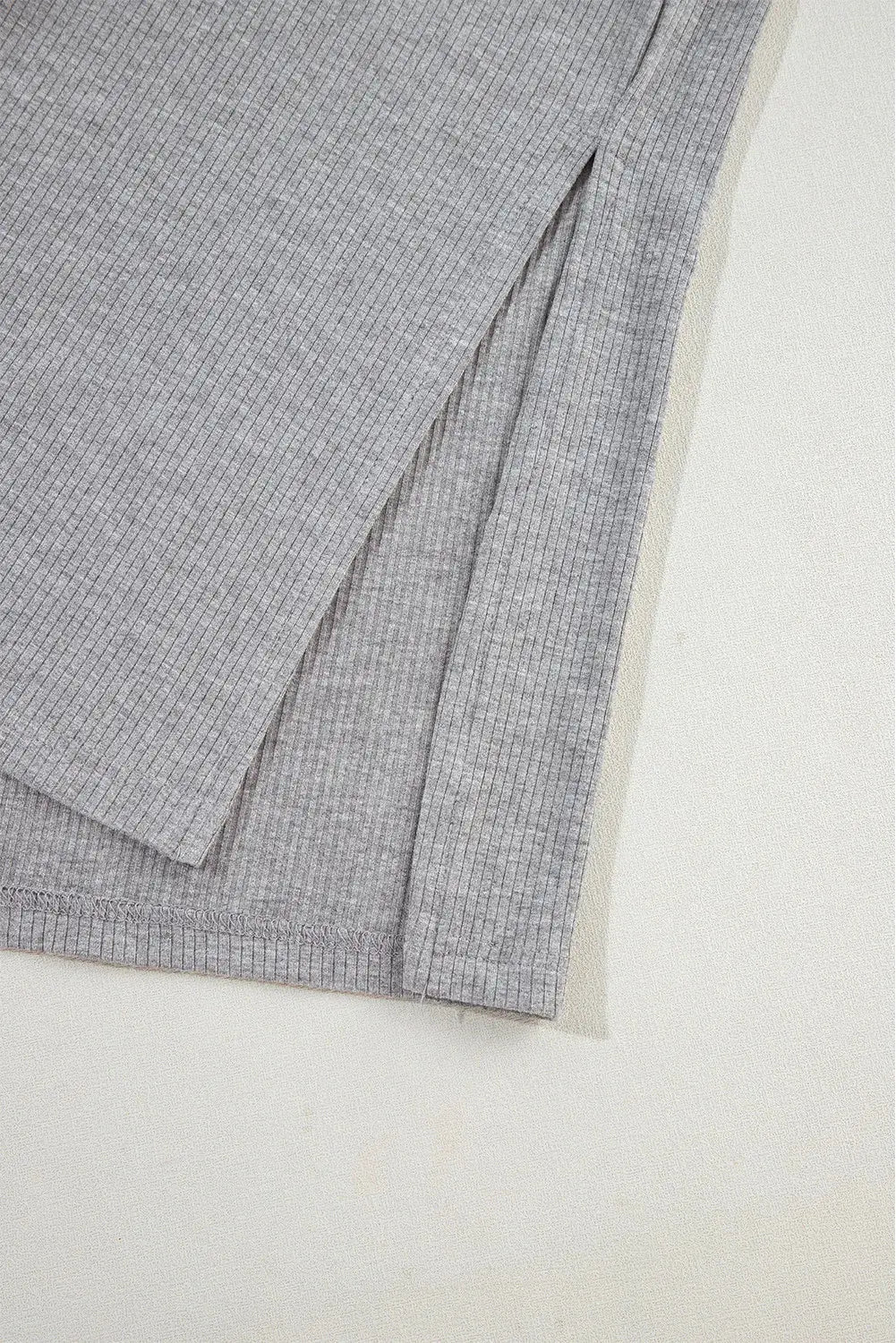 Slit Round Neck Top and Shorts Set - Clothes For Her Online Store