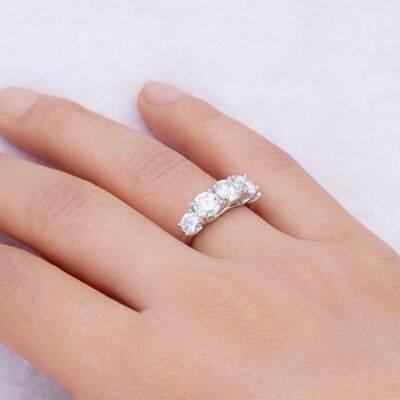 3.6 Carat Moissanite 925 Sterling Silver Ring - Clothes For Her Online Store
