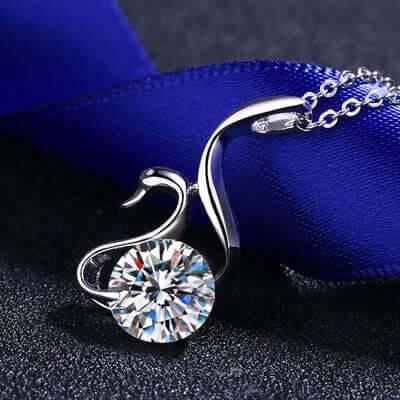 2 Carat Moissanite 925 Sterling Silver Necklace - Clothes For Her Online Store