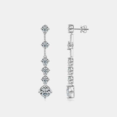 4 Carat Moissanite 925 Sterling Silver Earrings - Clothes For Her Online Store