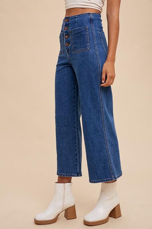Annie Wear Button Fly High Waist Jeans - Clothes For Her Online Store