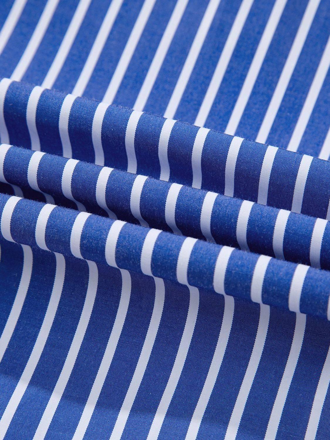 Stripe Tied Front Puff Short Sleeve Top - Clothes For Her Online Store