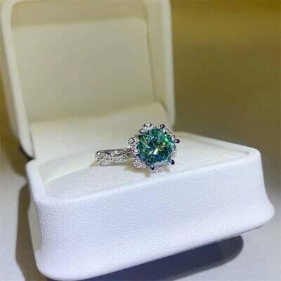 2 Carat Moissanite 925 Sterling Silver Ring - Clothes For Her Online Store