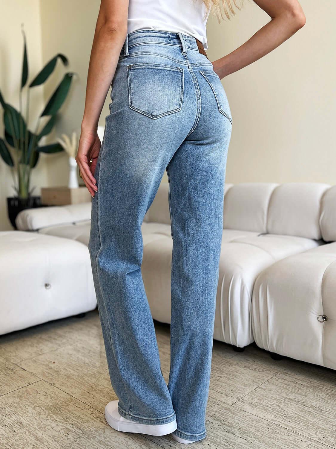 Judy Blue Full Size High Waist Wide Leg Jeans - Clothes For Her Online Store