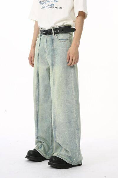 Wide Leg Jeans with Pockets - Clothes For Her Online Store