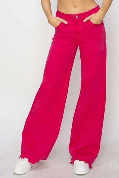 RISEN High Rise Wide Leg Jeans - Clothes For Her Online Store