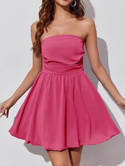 Ruched Tube Mini Dress - Clothes For Her Online Store