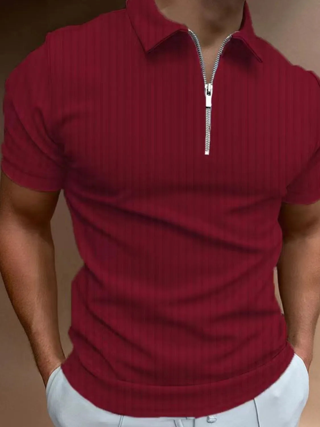 Men's Full Size Collared Neck Short Sleeve Polo Plus Size