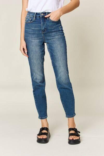 Judy Blue Full Size Tummy Control High Waist Slim Jeans - Clothes For Her Online Store