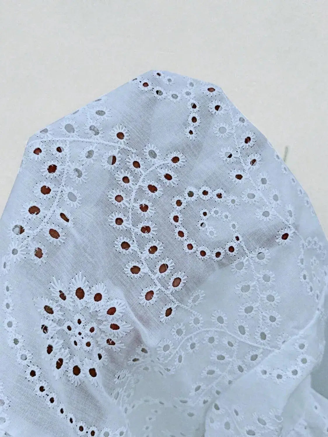 Eyelet Solid Collared Neck Half Sleeve Shirt