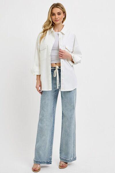 RISEN Full Size Straight Leg Jeans with Pockets Plus Size - Clothes For Her Online Store