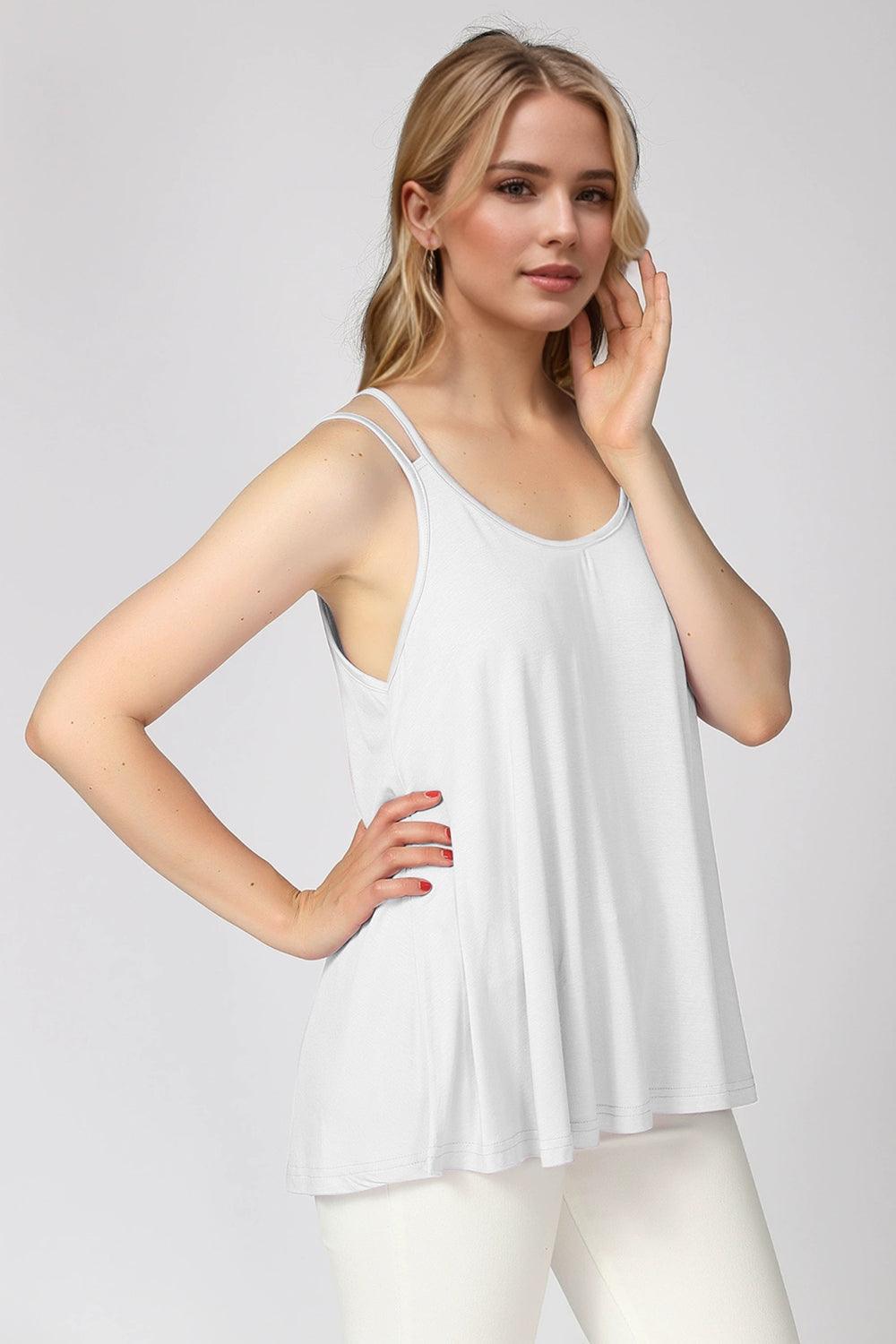 Basic Bae Bamboo Scoop Neck Double Spaghetti Straps Cami - Clothes For Her Online Store