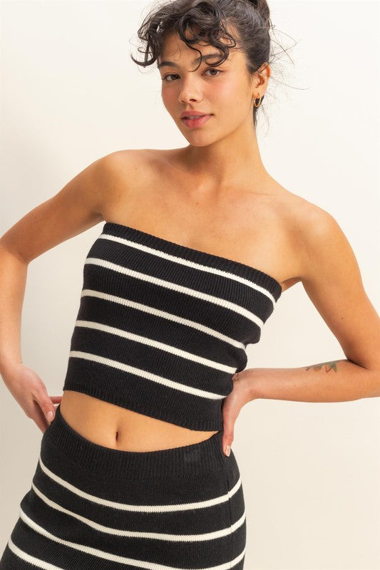 HYFVE Striped Knit Tube Top - Clothes For Her Online Store