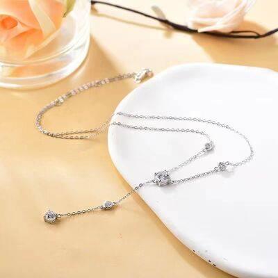1.5 Carat Moissanite 925 Sterling Silver Necklace - Clothes For Her Online Store