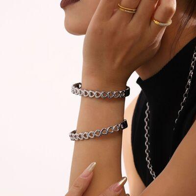 18K Gold-Plated Stainless Steel Heart Bracelet - Clothes For Her Online Store