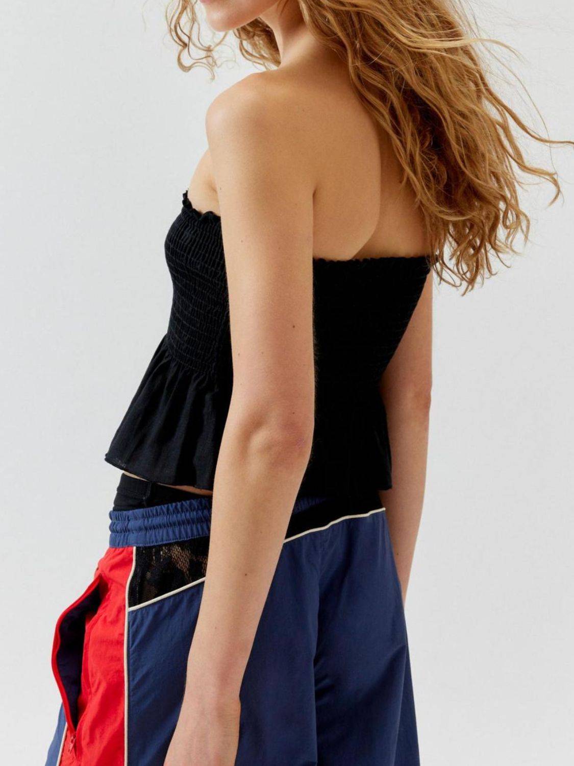 Smocked Peplum Tube Top - Clothes For Her Online Store