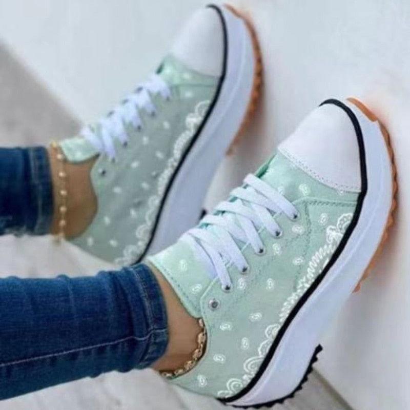 2022 Pattern Canvas Women Sneakers Casual Sport Shoes - Clothes For Her Online Store