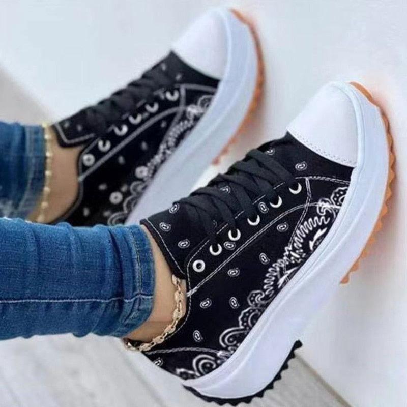 2022 Pattern Canvas Women Sneakers Casual Sport Shoes - Clothes For Her Online Store