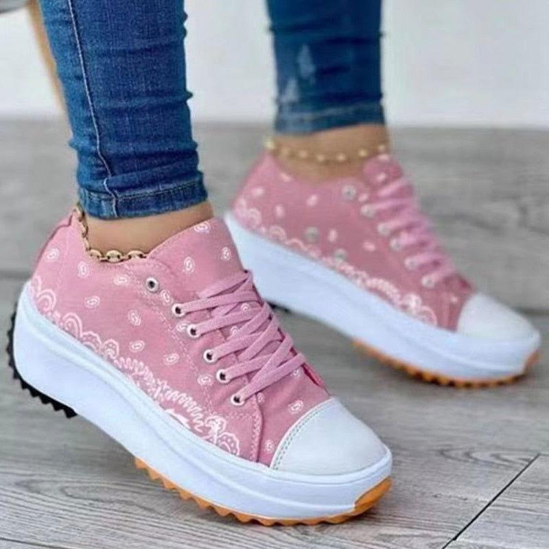 2022 Pattern Canvas Women Sneakers Casual Sport Shoes - Clothes For Her Online Store