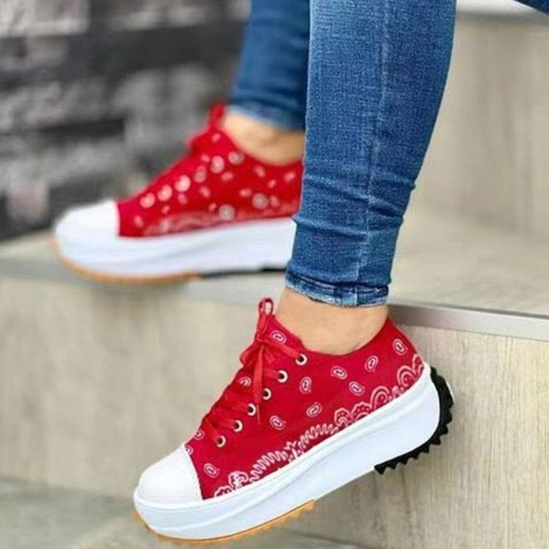 2022 Pattern Canvas Women Sneakers Casual Sport Shoes - Clothes For Her Online Store