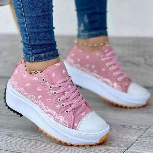 2022 Pattern Canvas Women Sneakers Casual Sport Shoes - Clothes For Her Online Store