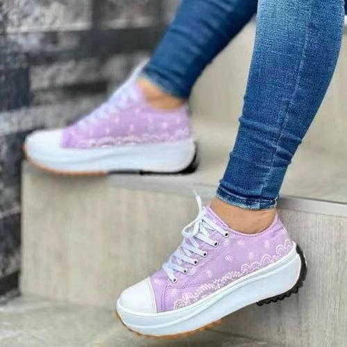 2022 Pattern Canvas Women Sneakers Casual Sport Shoes - Clothes For Her Online Store