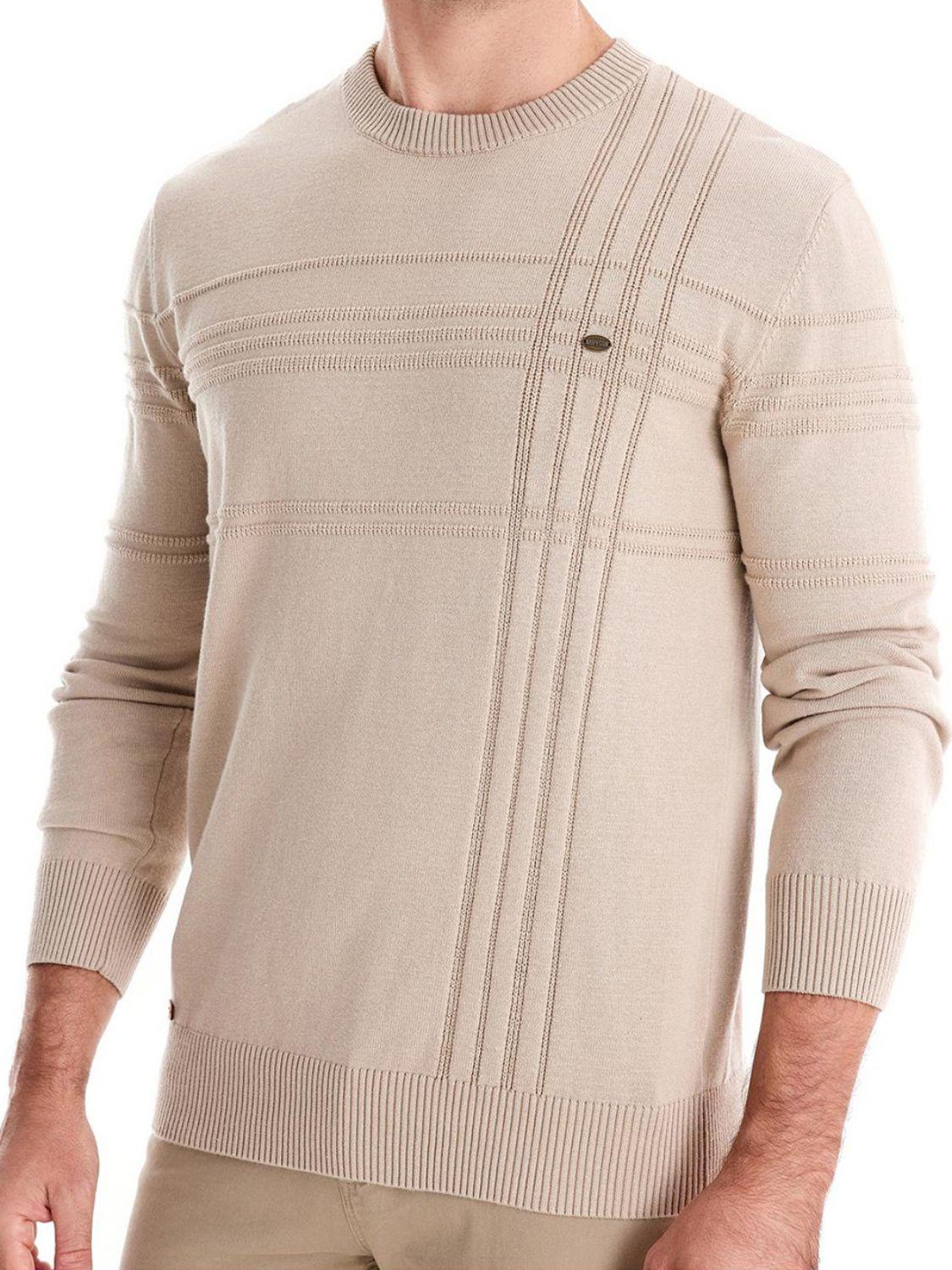 Men's Round Neck Striped Sweater - Clothes For Her Online Store