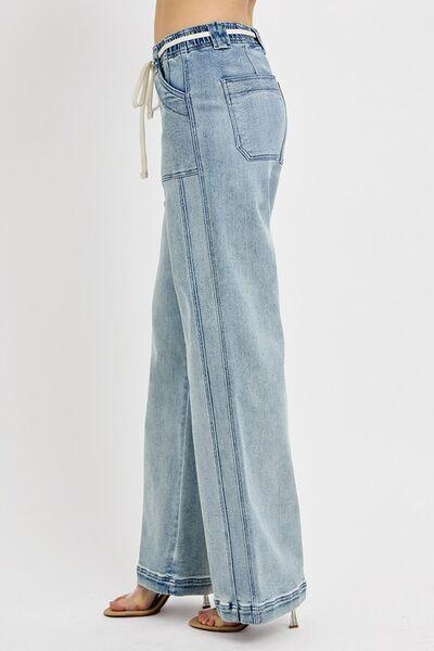 RISEN Full Size Straight Leg Jeans with Pockets Plus Size - Clothes For Her Online Store