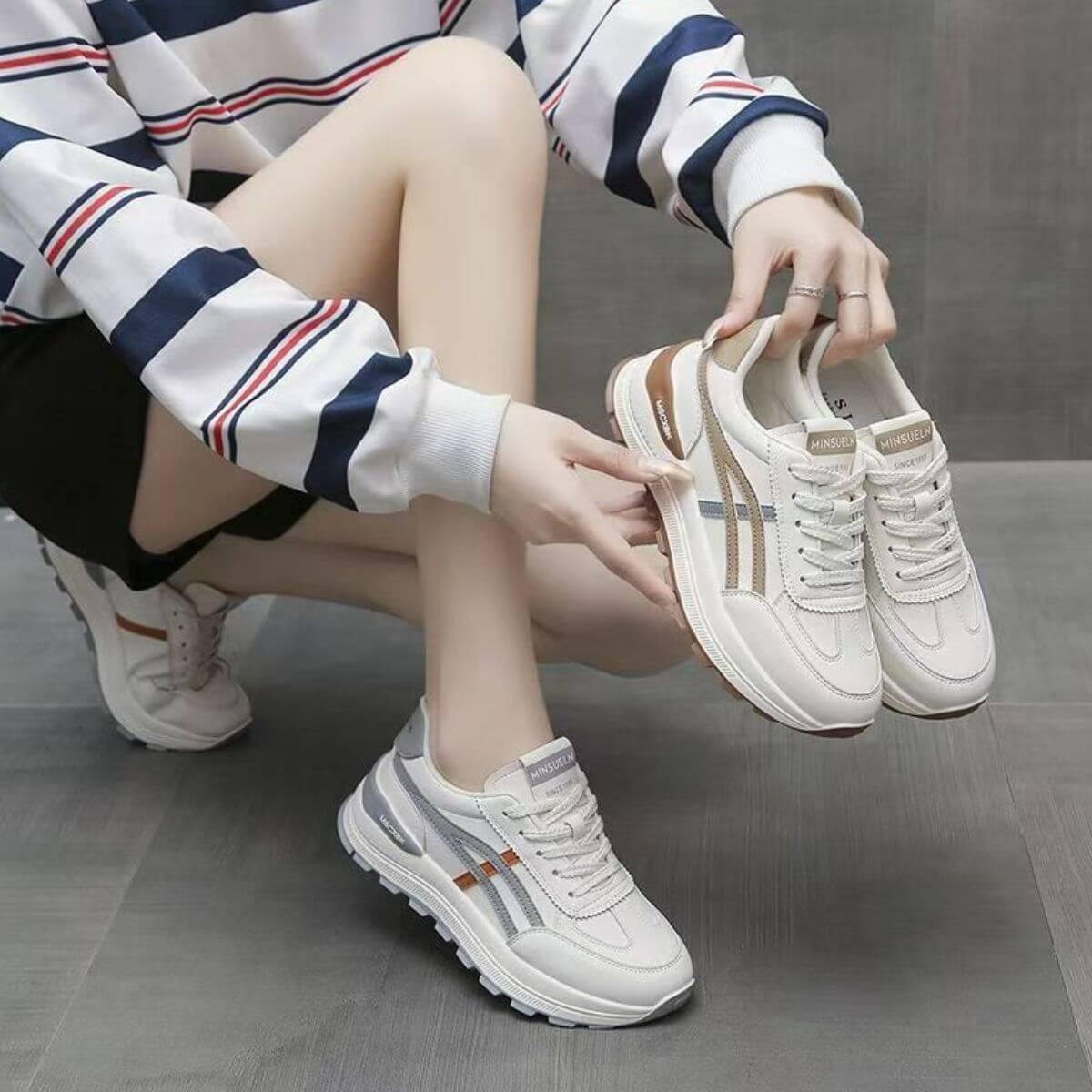 Round Toe Lace-Up Athletic - Clothes For Her Online Store