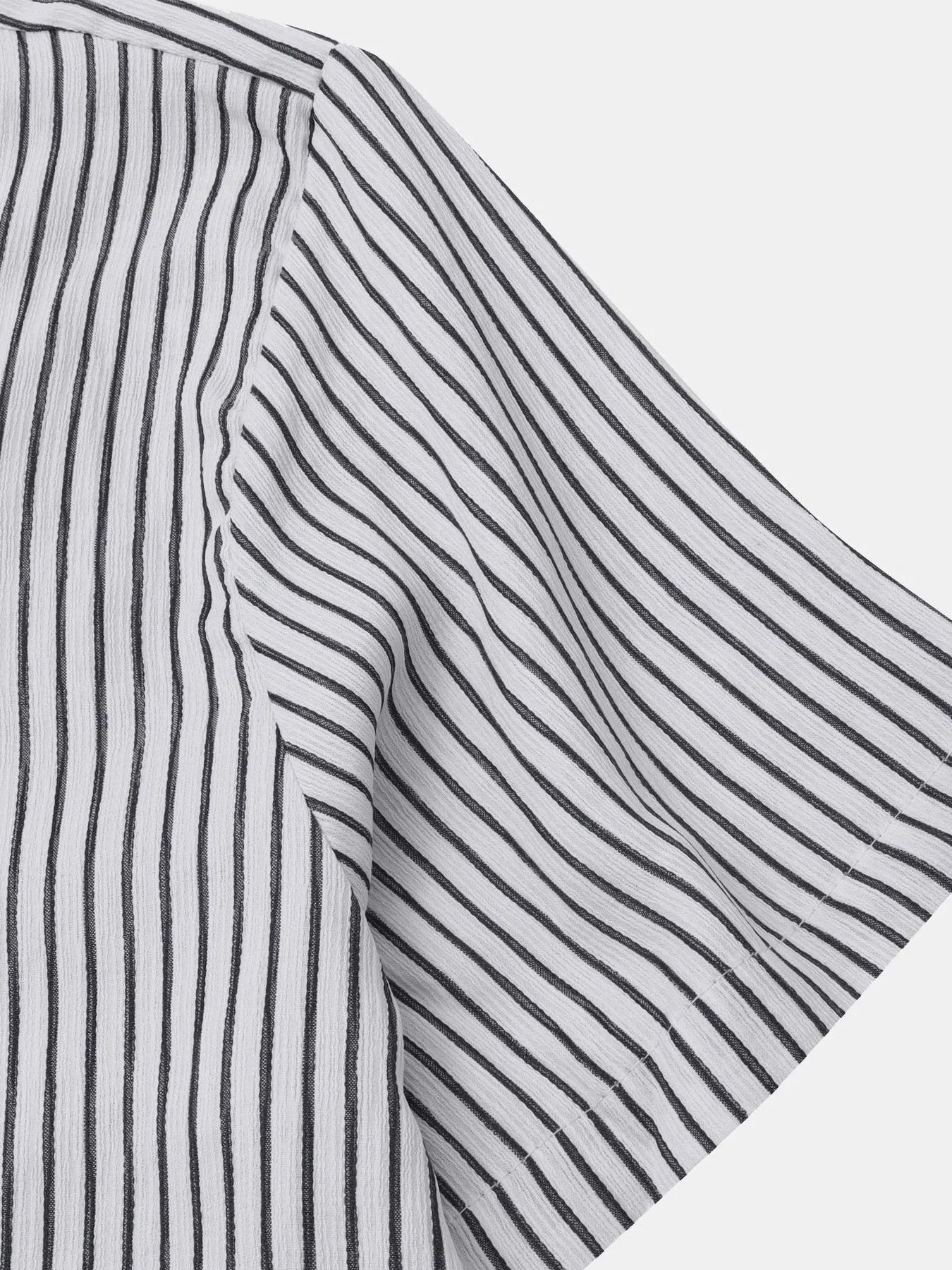 Men's Plus Size Striped Short Sleeve Button-Down Shirt