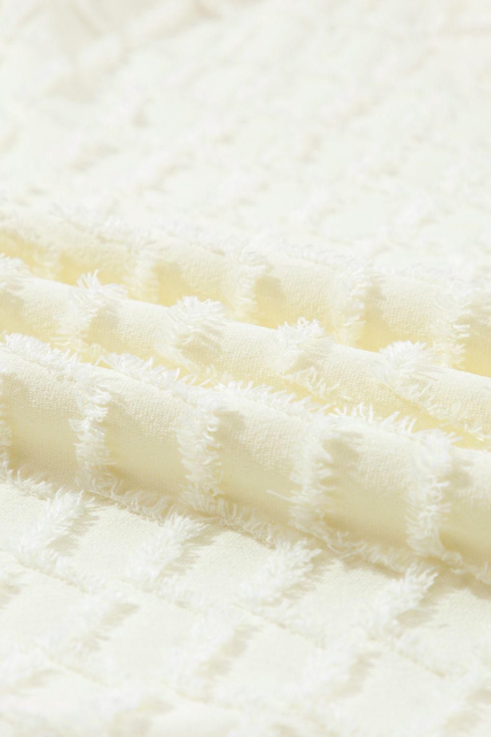 Textured Round Neck Top and Pants Set - Clothes For Her Online Store