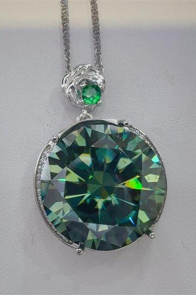 20 Carat Moissanite 925 Sterling Silver Pendant Necklace - Clothes For Her Online Store