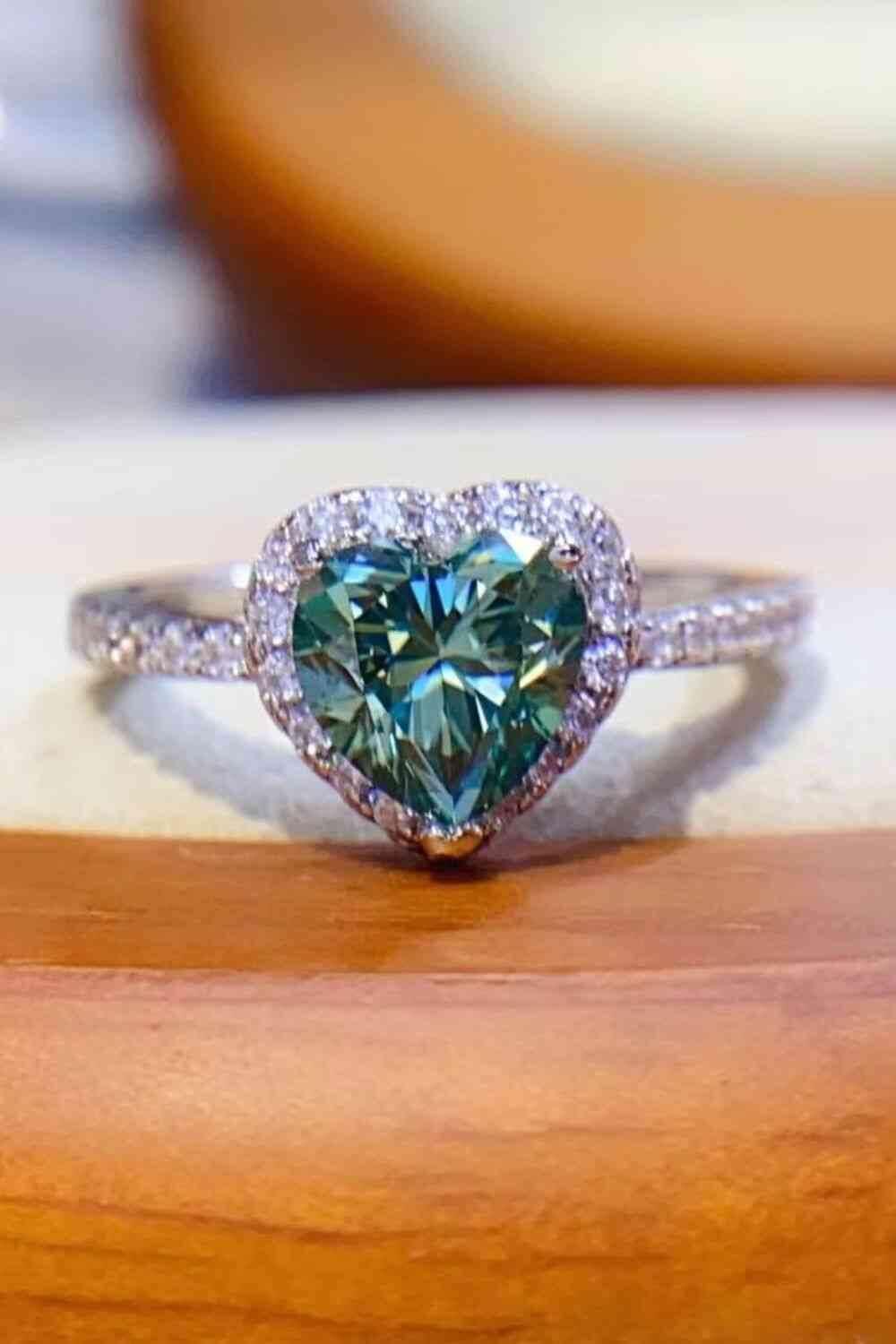 1-Carat Moissanite Heart Ring - Clothes For Her Online Store