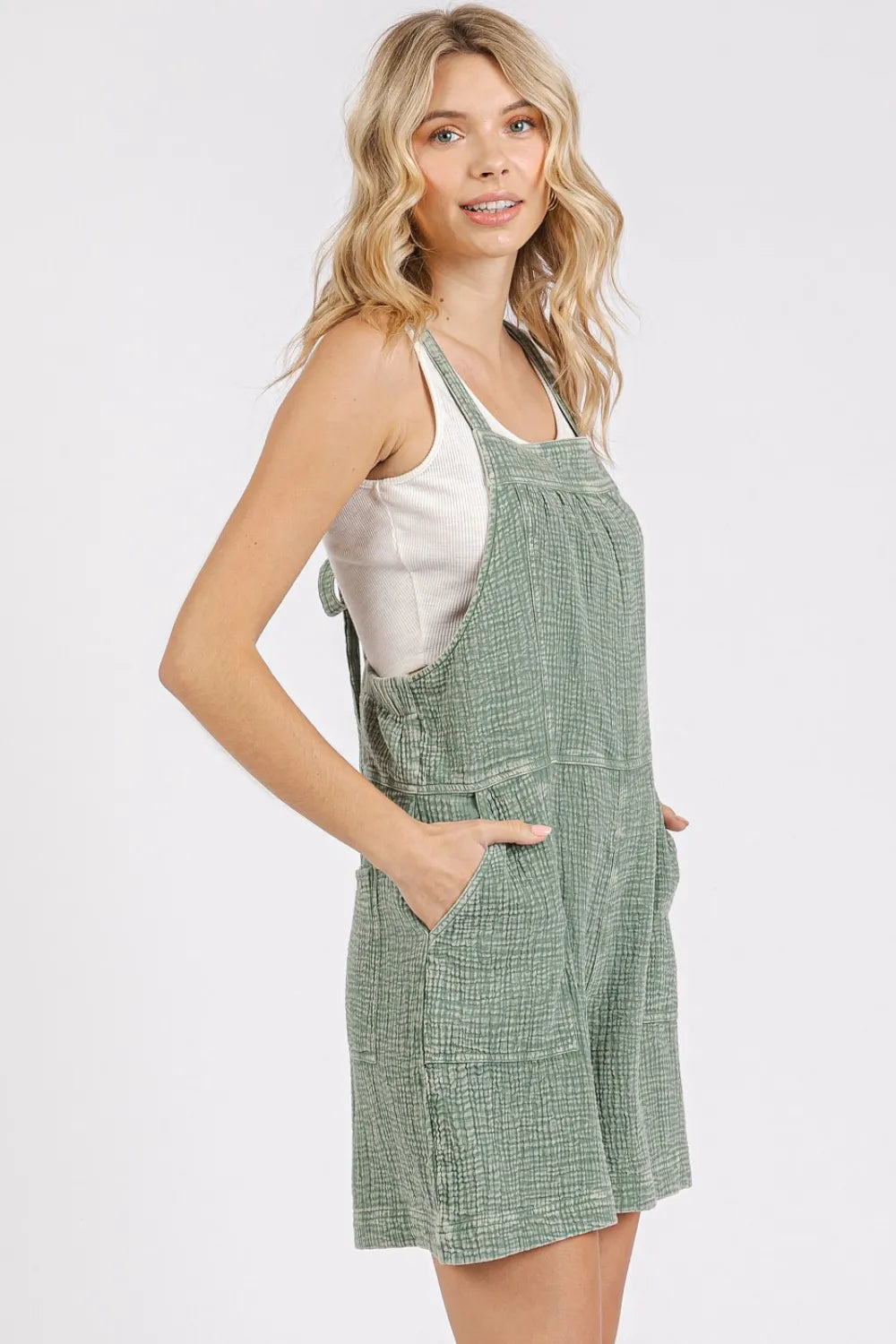 Mittoshop Textured Knotted Wide Strap Overalls