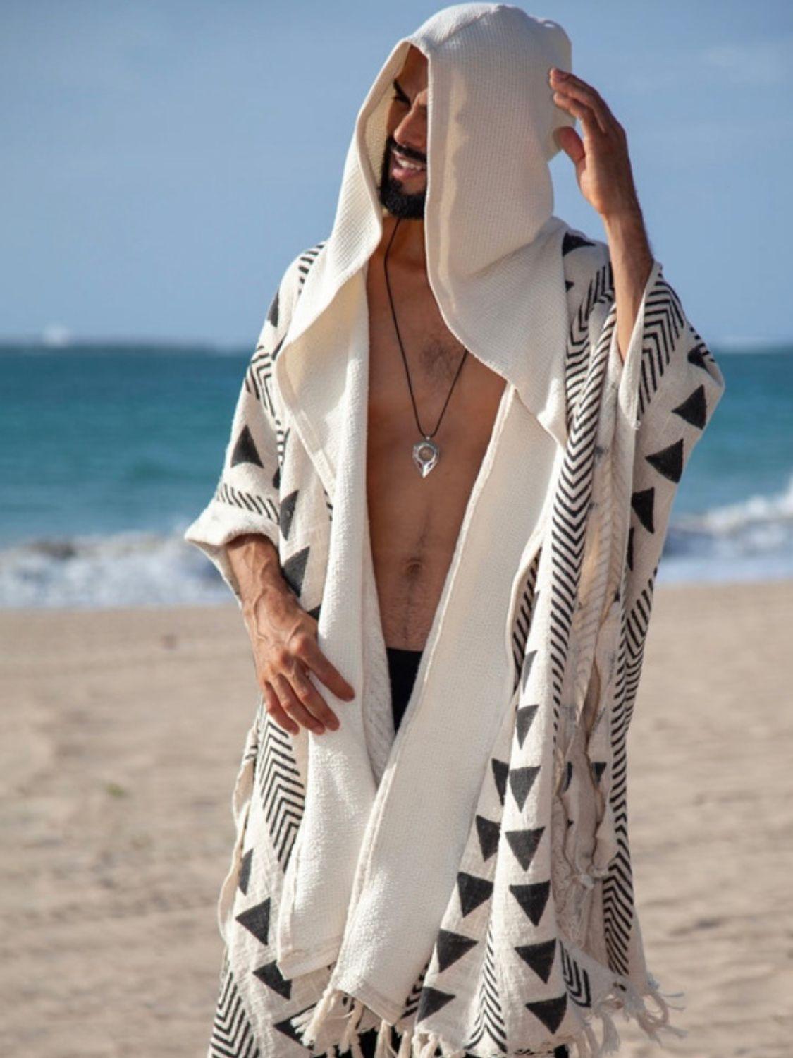 Men's Open Front Printed Cover-Up - Clothes For Her Online Store