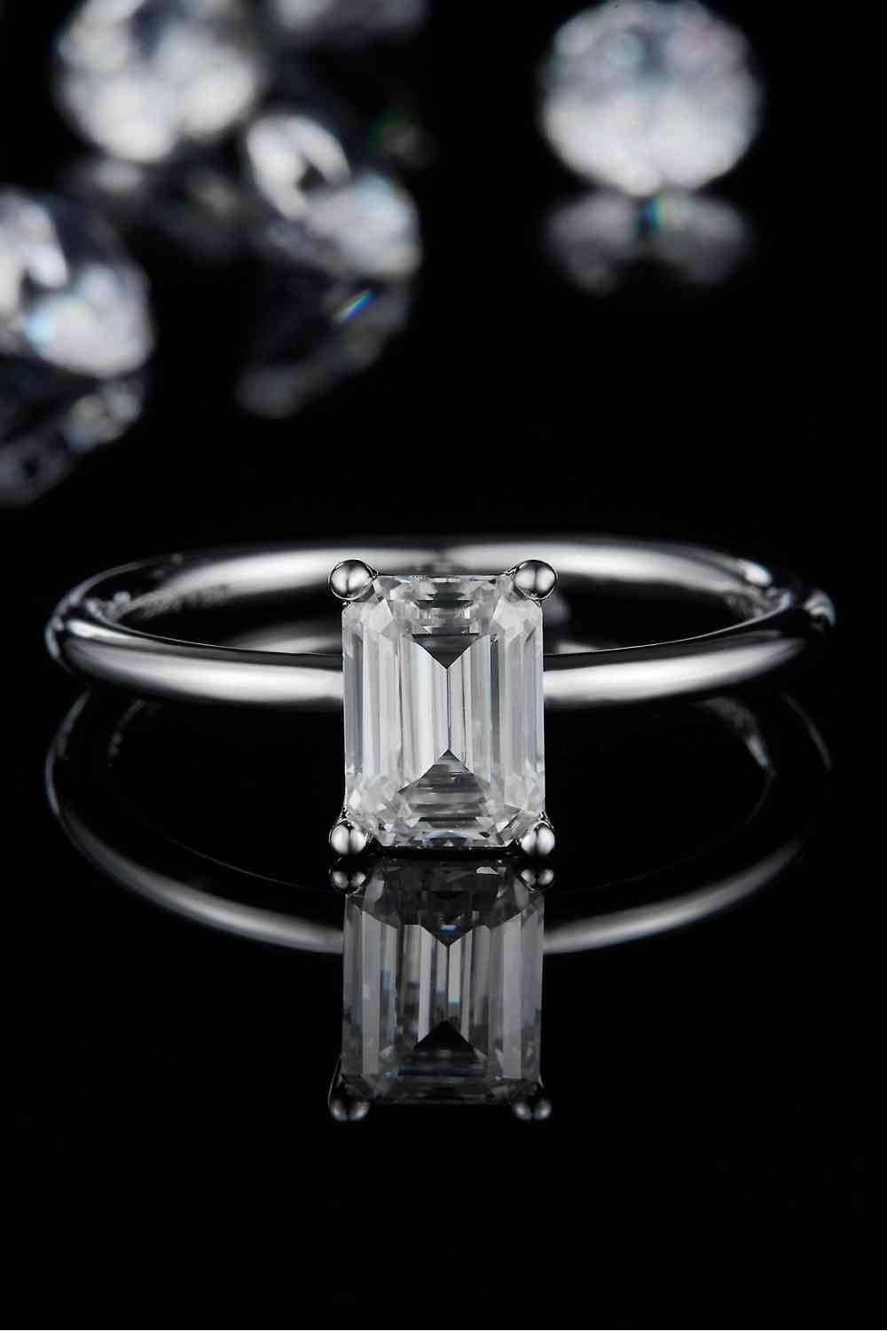 1 Carat Moissanite 925 Sterling Silver Solitaire Ring - Clothes For Her Online Store