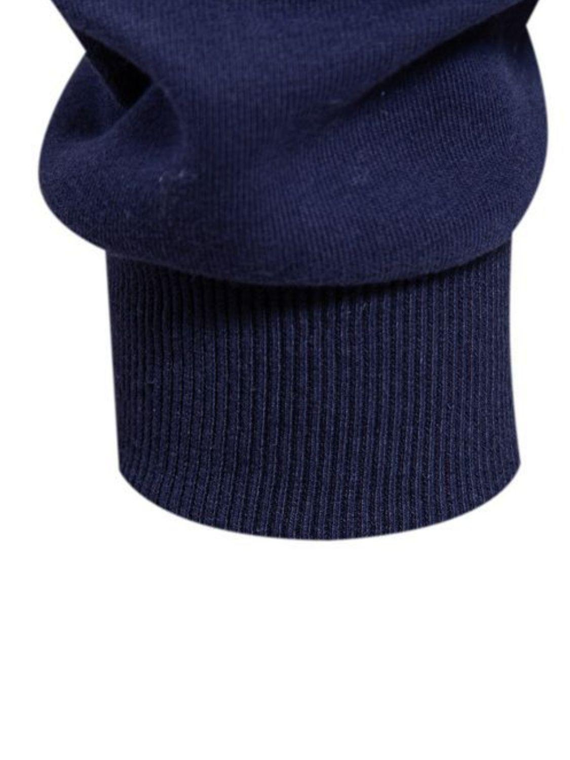 Men's Quarter Button Collared Neck Long Sleeve Polo - Clothes For Her Online Store