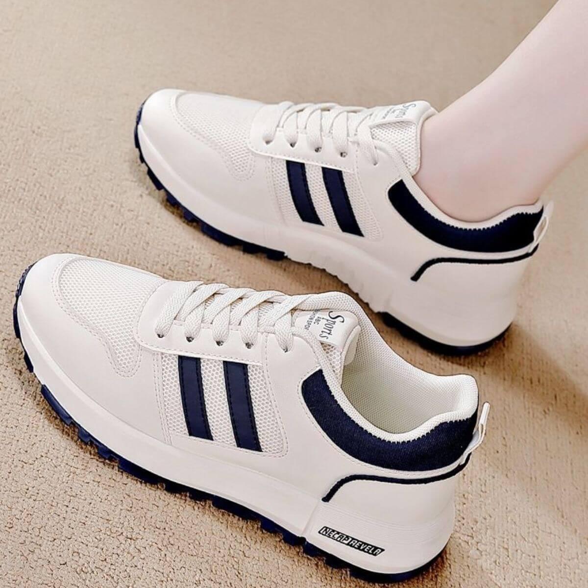 Lace Up Contrast Mesh Breathable Sneakers - Clothes For Her Online Store
