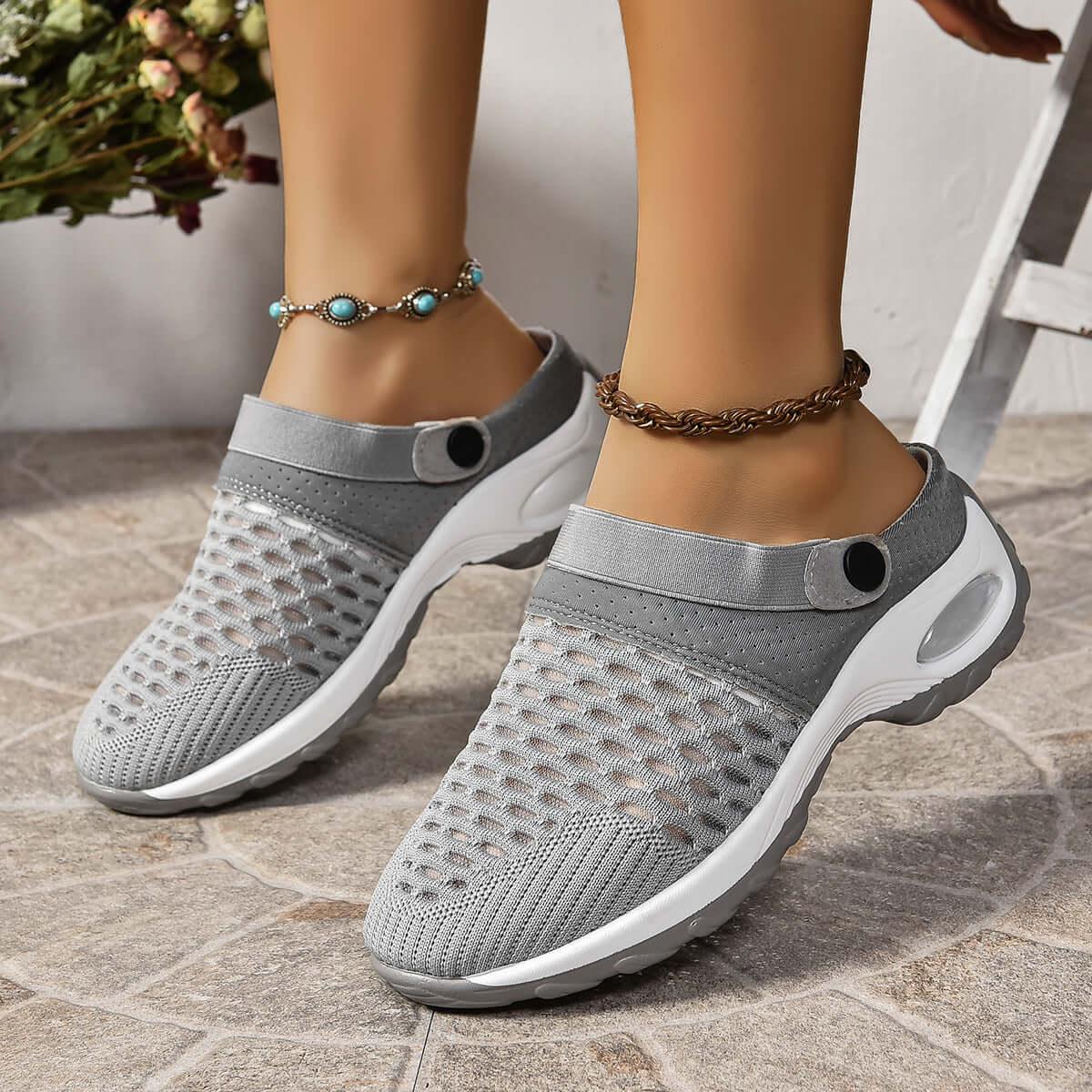 Breathable Mesh Round Toe Sneakers - Clothes For Her Online Store