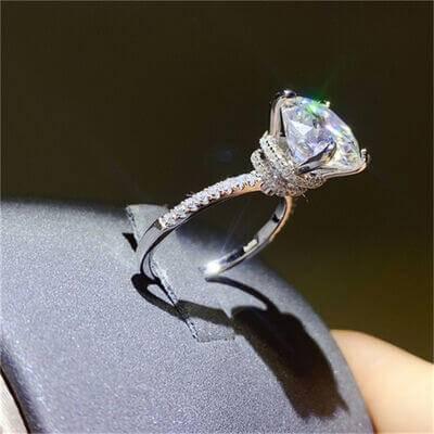 5 Carat Moissanite 925 Sterling Silver Ring - Clothes For Her Online Store