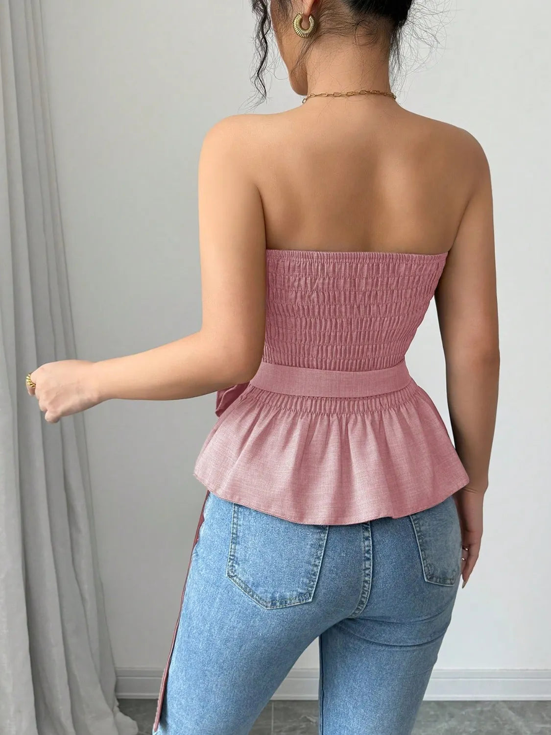 Flower Smocked Tube Top