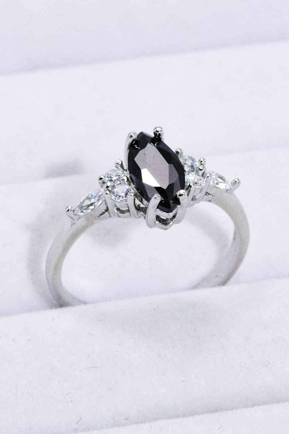 925 Sterling Silver Black Agate Ring - Clothes For Her Online Store