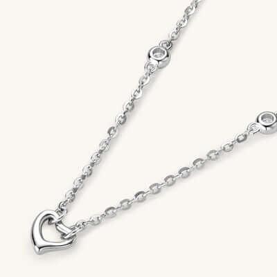 Moissanite 925 Sterling Silver Heart Necklace - Clothes For Her Online Store