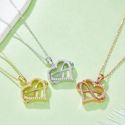 Moissanite 925 Sterling Silver Heart Shape Necklace - Clothes For Her Online Store