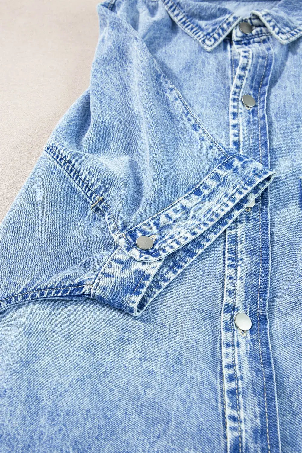 Oversized Button Down Denim Shirt Dress