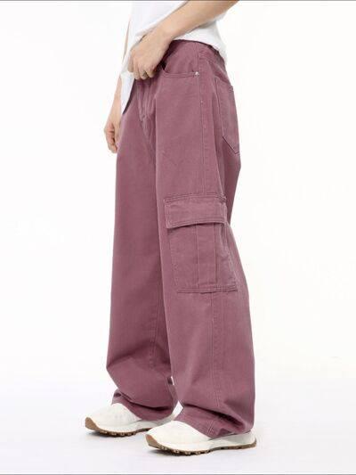 Wide Leg Cargo Jeans - Clothes For Her Online Store